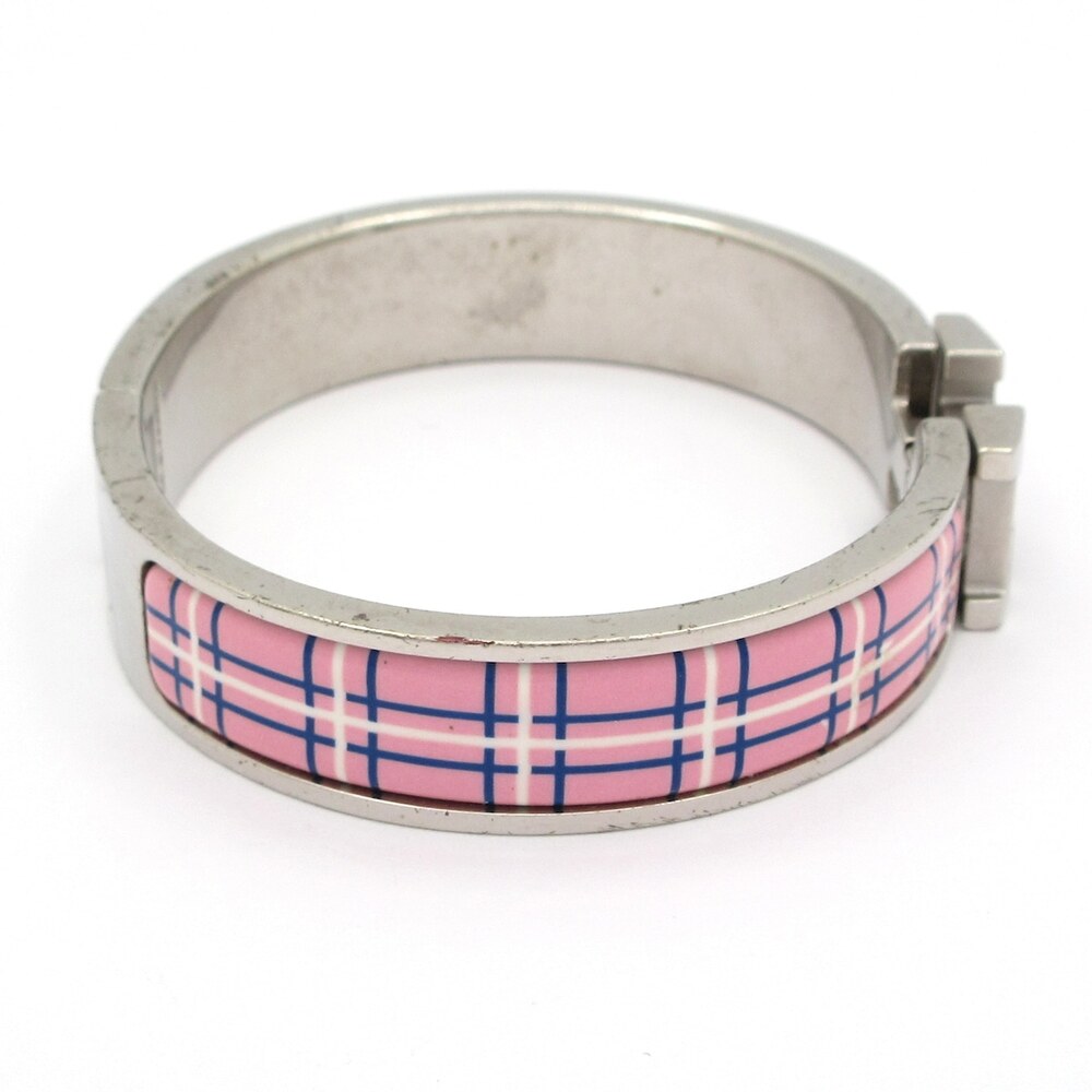 Hermès Clic H Bangle Silver Pink Multi Hardware Patent Leather - Picture 2 of 6